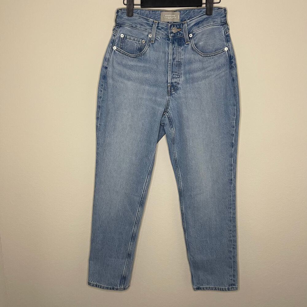 New Everlane The Curvy ‘90s Cheeky Straight Jean Vintage Sunbleached Blue - 26